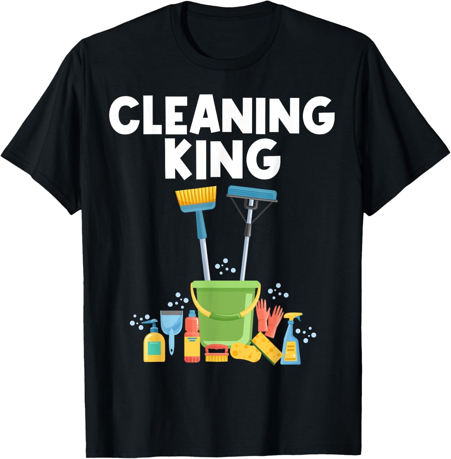 Cleaning Designs Uncle Housekeeping Cleaners Lovers T-Shirt - T-Shirt | Black