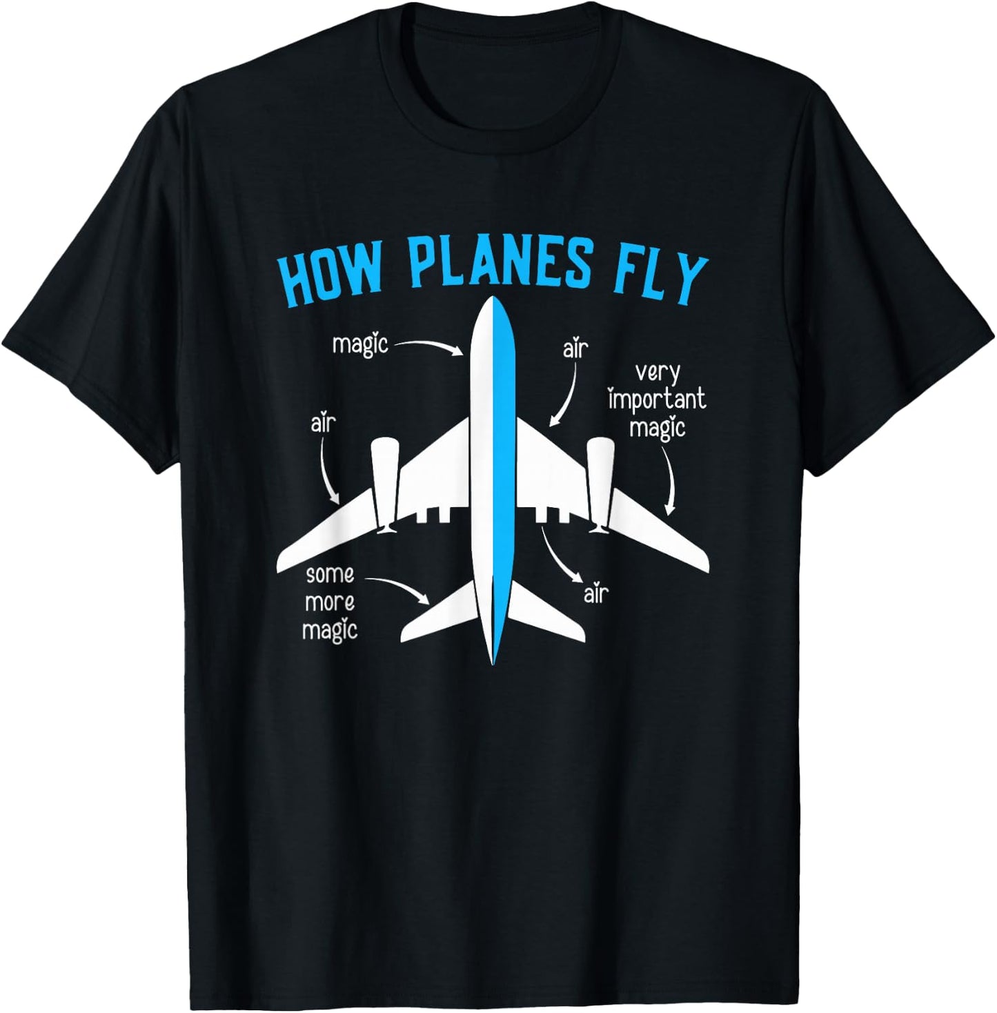 How Planes Fly Funny Aerospace Engineer Engineering T-Shirt - T-Shirt | Black