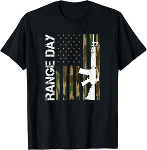 Range Day American Flag Patriotic Shooting Range T-Shirt - T-Shirt | Black