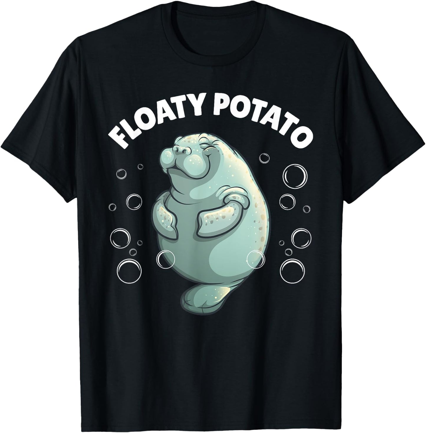 Cute Manatee Design Women Kids Sea Cow Manatee Lover T-Shirt - T-Shirt | Black