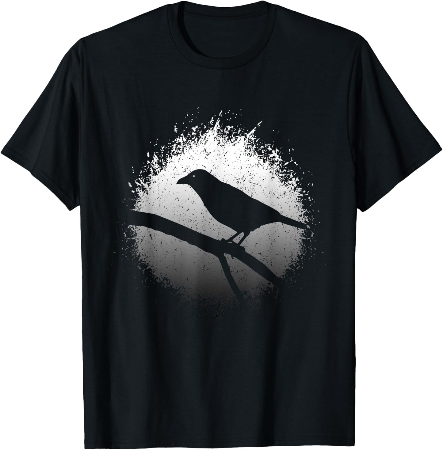 Black Raven Crow Gothic Bird Silhouette T-Shirt - T-Shirt | Black