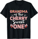 Grandma Of The Cherry Sweet One 1st Birthday Cherry Lover T-Shirt - T-Shirt | Black