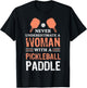Never Underestimate A Woman With A Pickleball Paddle Funny T-Shirt - T-Shirt | Black