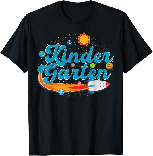 Kindergarten Teacher Outer Space Rocket Solar System Sun T-Shirt - T-Shirt | Black