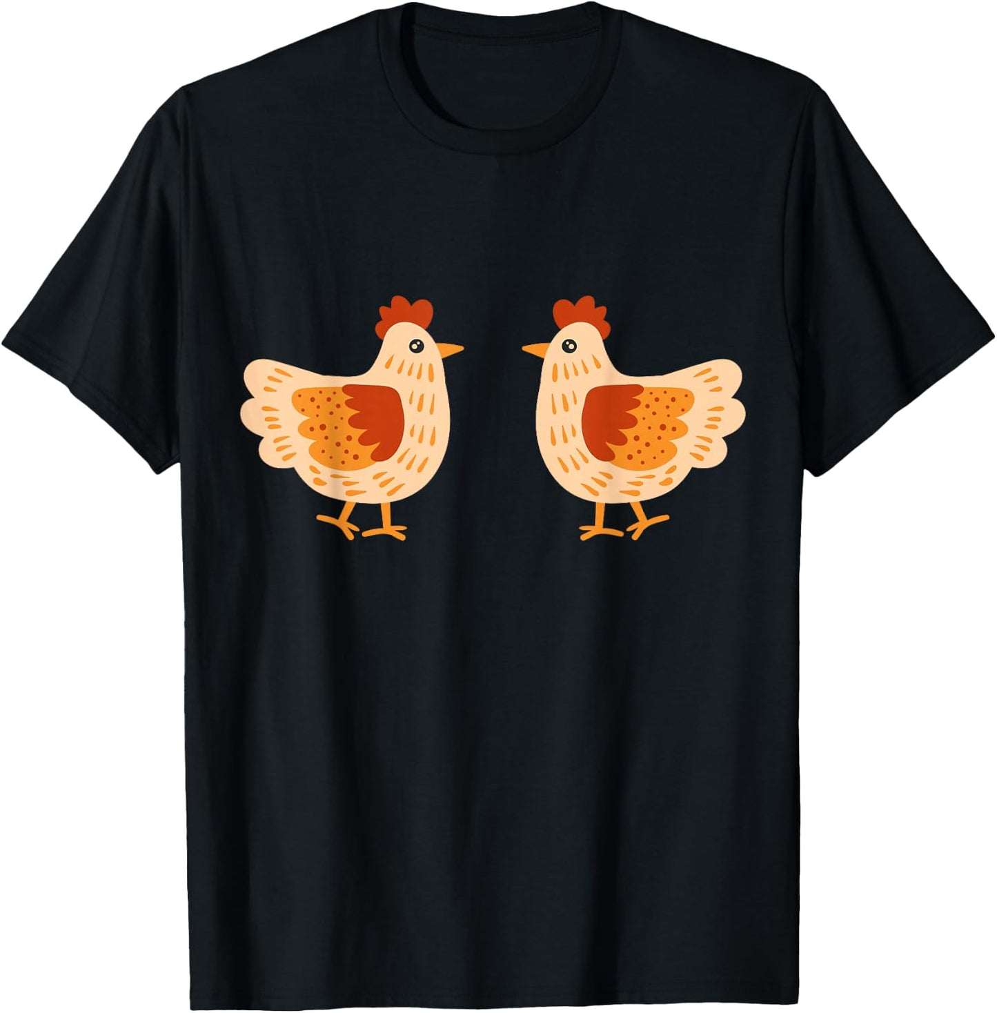 Cute Chicken Boobs Funny Hen Cutlet Breast Boobies Titties T-Shirt - T-Shirt | Black
