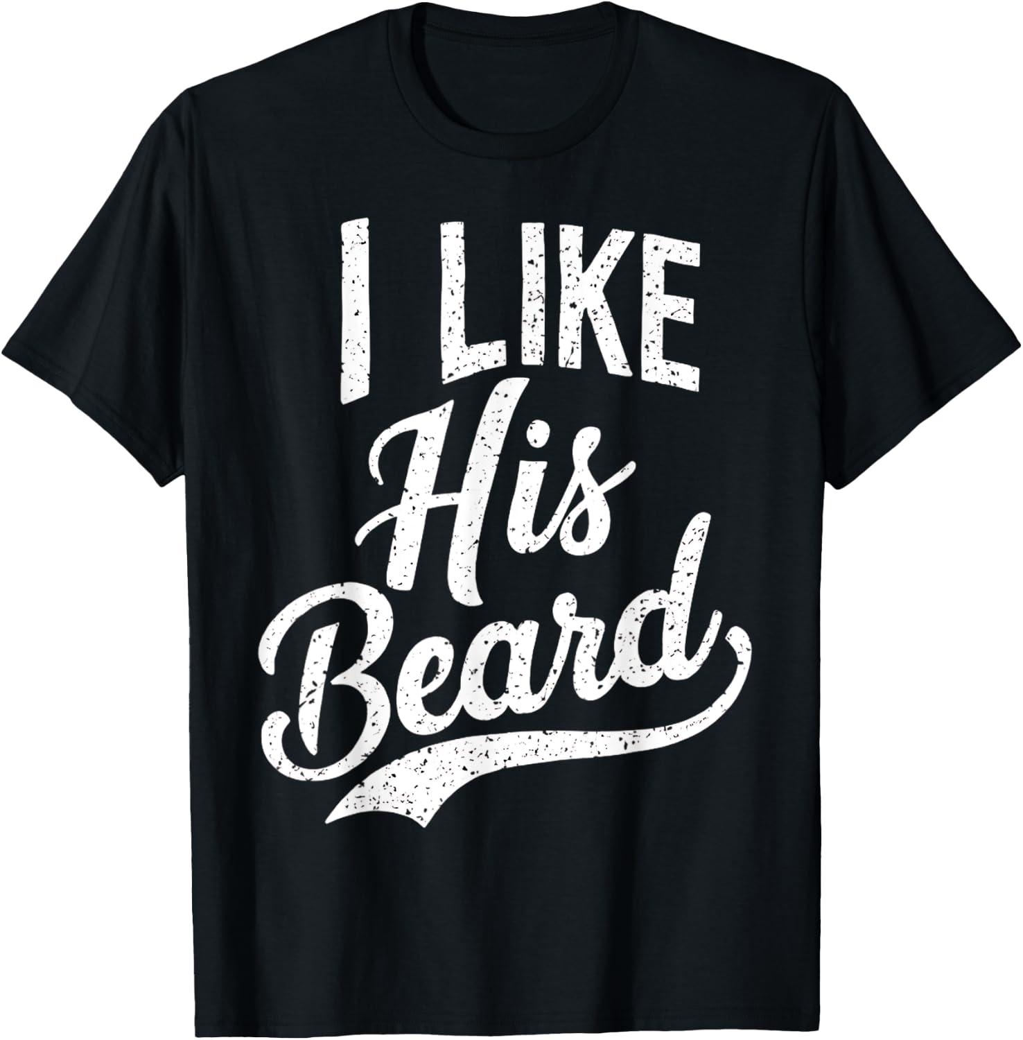 I Like His Beard Matching Couples Vintage Daddy T-Shirt - T-Shirt | Black