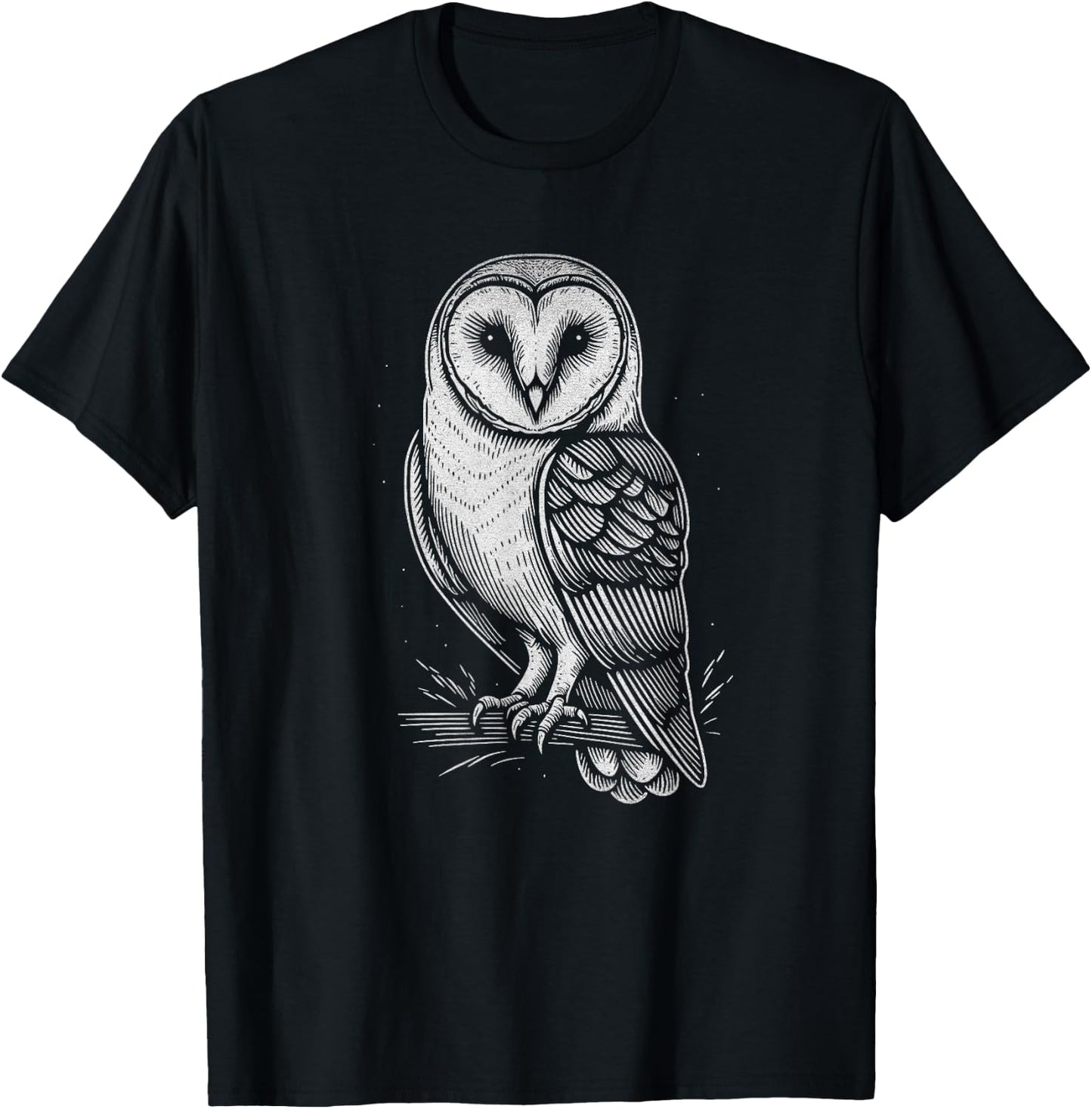 Barn Owl Graphic Art Design And Men T-Shirt - T-Shirt | Black