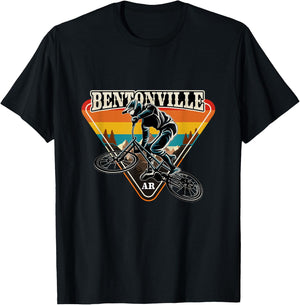 Bentonville Arkansas Mountain Bike Cycling Adventure Sport T-Shirt - T-Shirt | Black