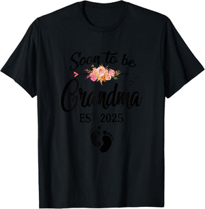 Soon to be Grandma 2025 Funny Mother's Day For New Grandma T-Shirt - T-Shirt | Black