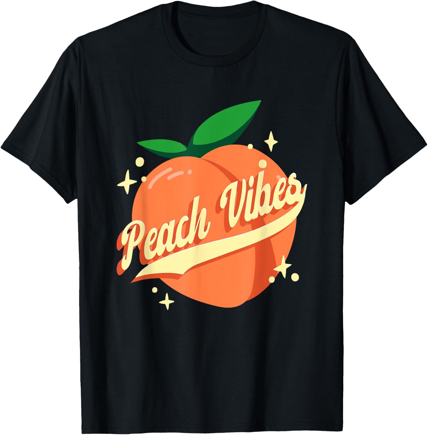 Fruits Lover Peach Vibes T-Shirt - T-Shirt | Black