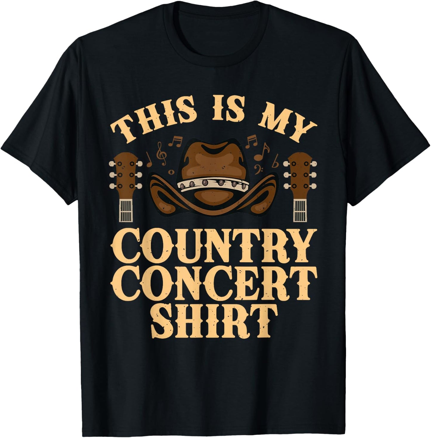 Cool Country Music Art Women Classic Country Concert T-Shirt - T-Shirt | Black