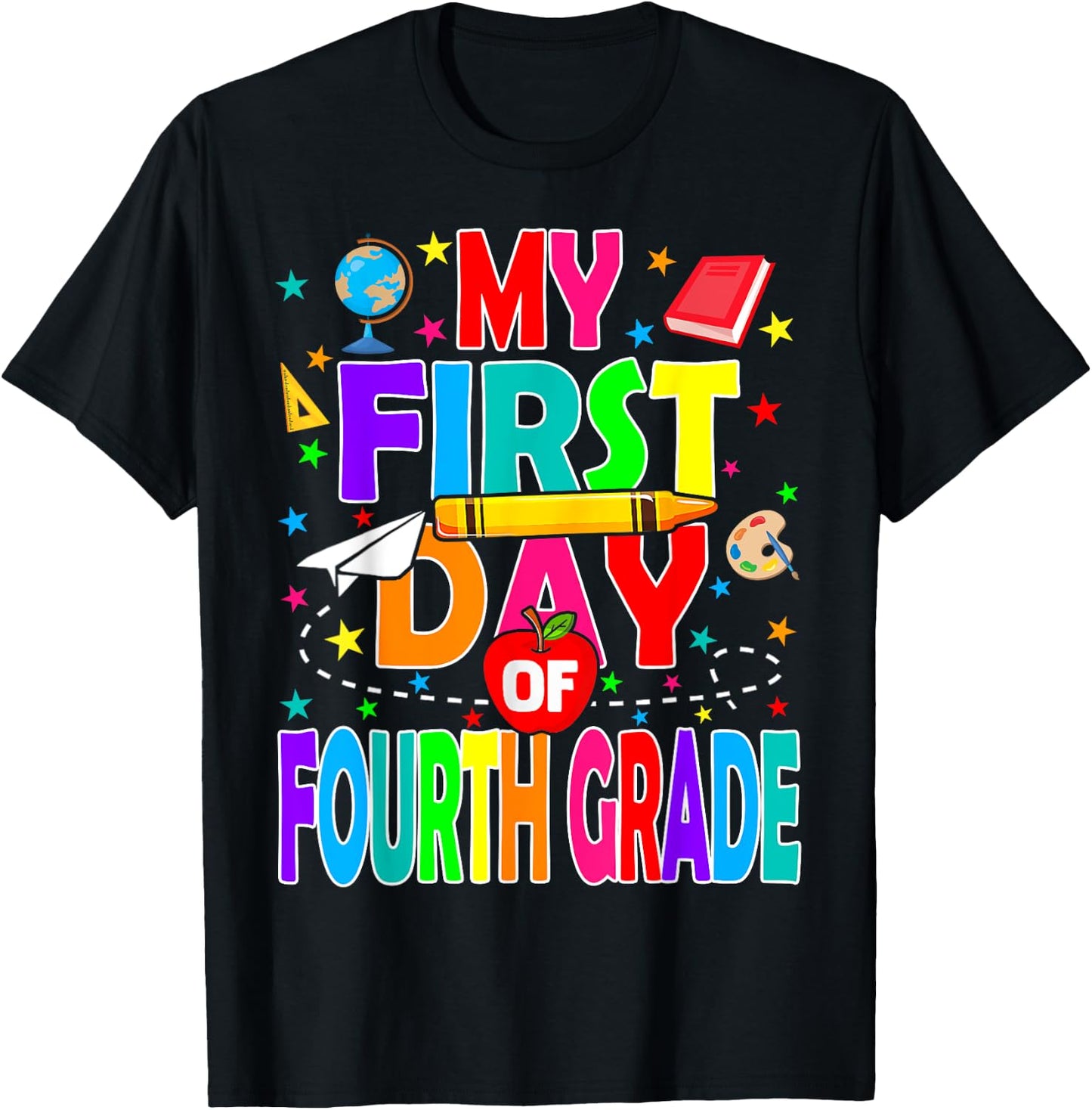 My First Day of Fourth Grade Back to School Boys Kids T-Shirt - T-Shirt | Black