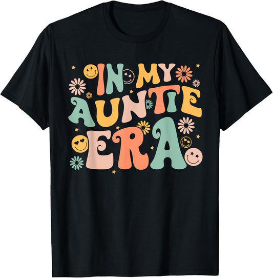 Retro Groovy In My AUNTIE Era Funny Aunt Life Women's T-Shirt - T-Shirt | Black