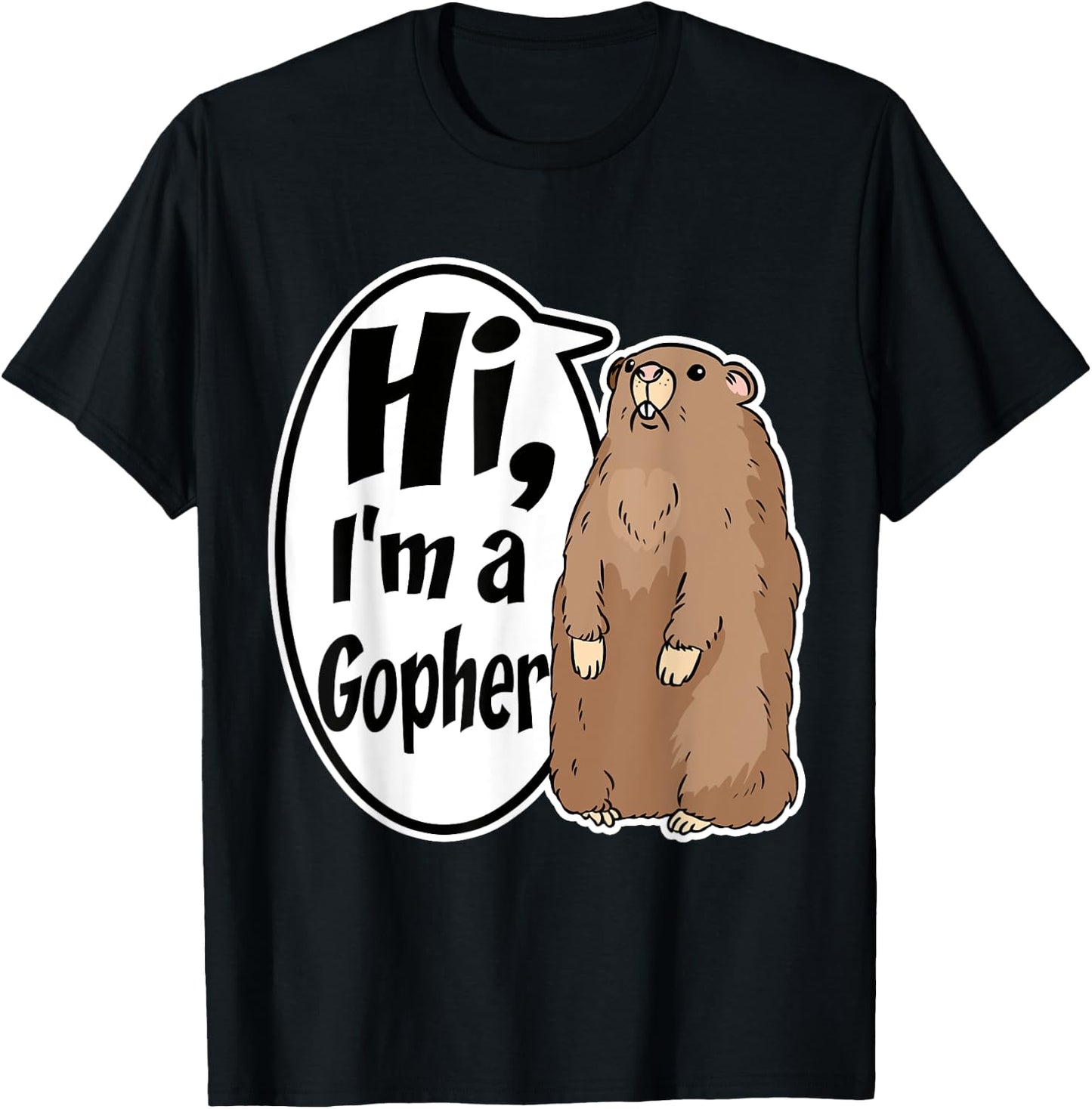Hi I'm A Gopher Funny Halloween Party T-Shirt - T-Shirt | Black