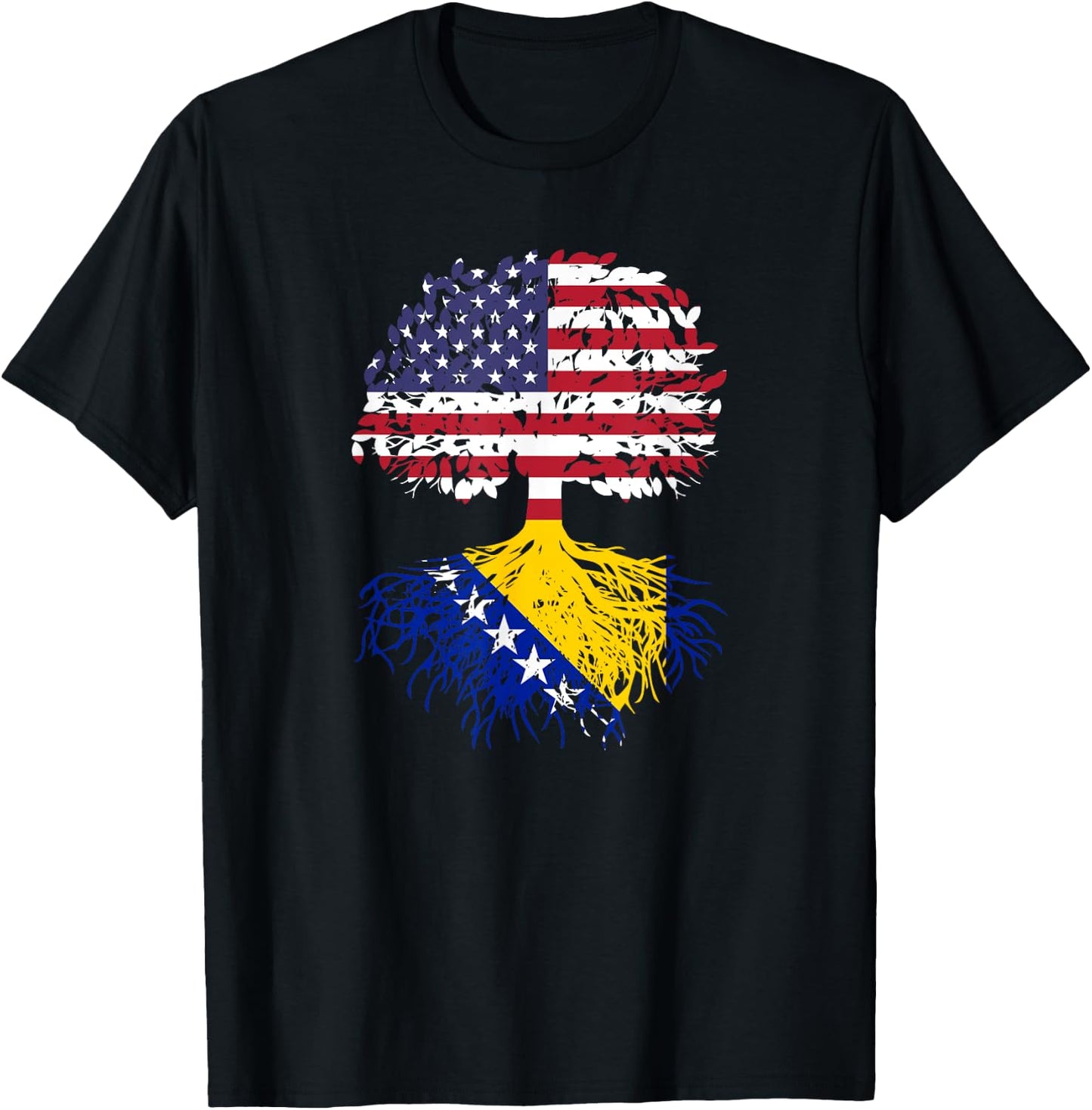 Bosnian Roots Bosnia National Heritage Tree Gift T-Shirt - T-Shirt | Black