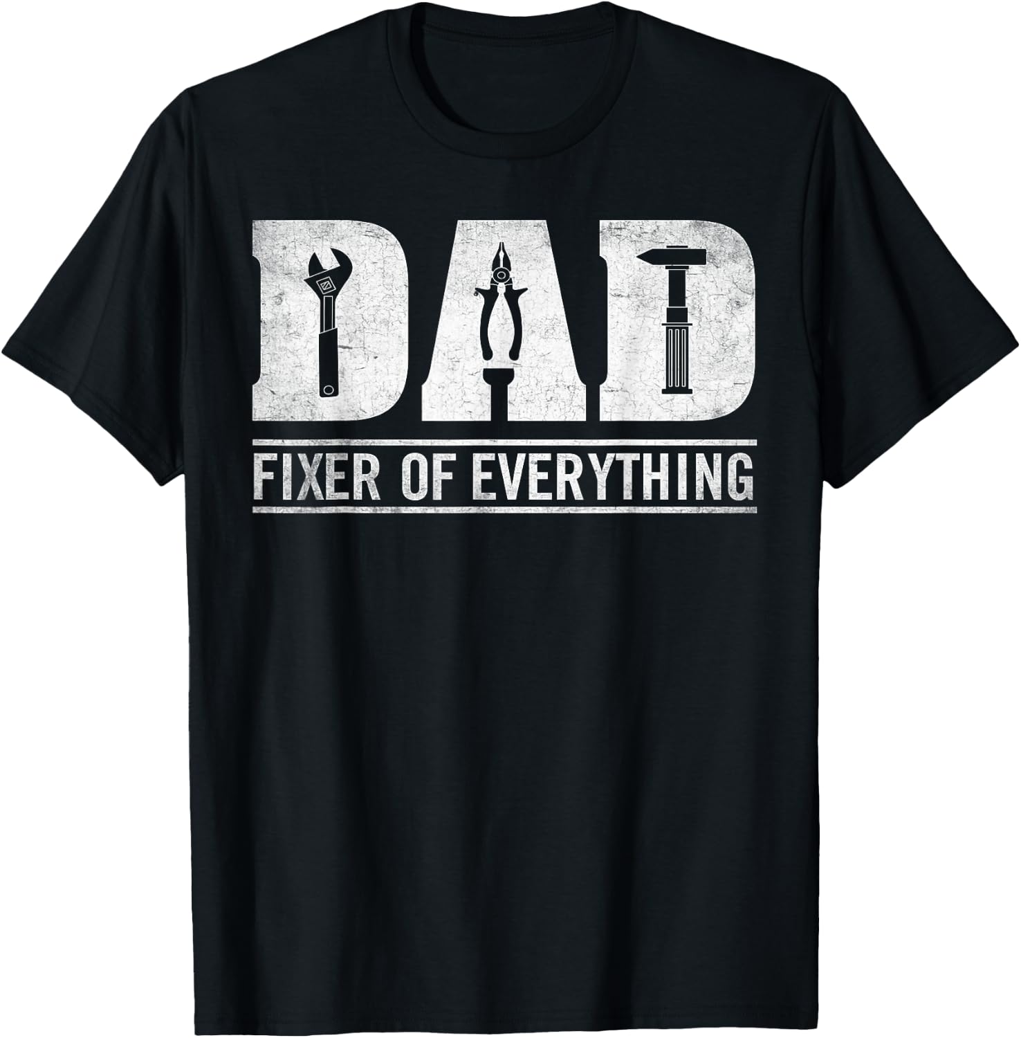 Dad Fixer Of Everything Funny Fathers Day Dad Papa Grandpa T-Shirt - T-Shirt | Black