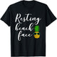 Resting Beach Face Funny Pineaple T-Shirt - T-Shirt | Black