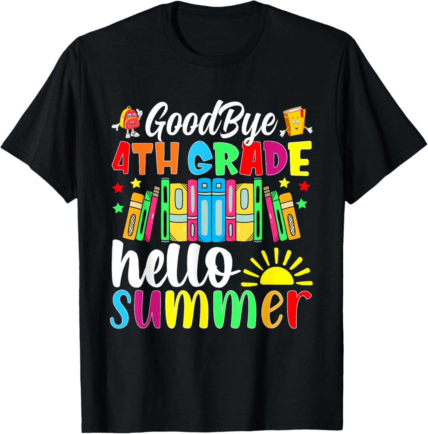 Goodbye 4th Grade Hello Summer Last Day Of School Women Kids T-Shirt - T-Shirt | Black