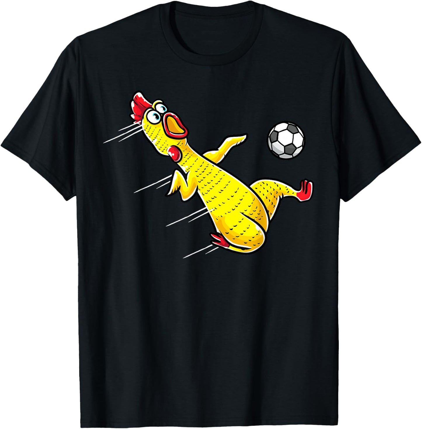 Funny Rubber Chicken With Soccer Sports Men Kids T-Shirt - T-Shirt | Black