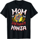 Mom Of The Birthday Ninja Karate Kids Bday Party Family T-Shirt - T-Shirt | Black