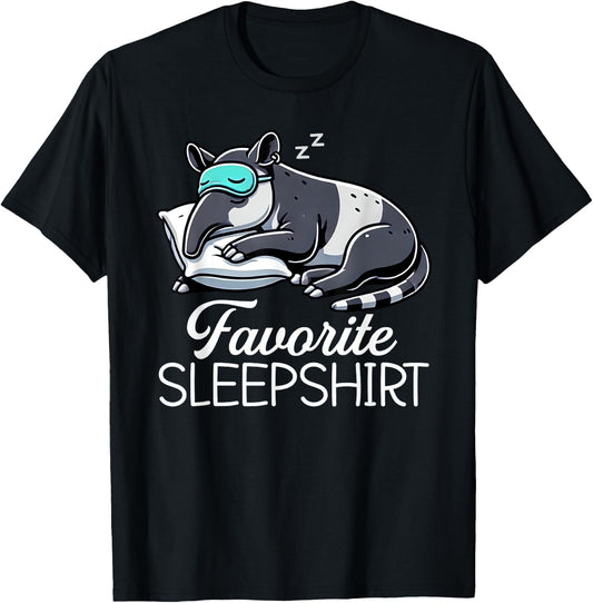 Tapir Official Sleep Shirt Funny Tapir Napping Pyjamas T-Shirt - T-Shirt | Black