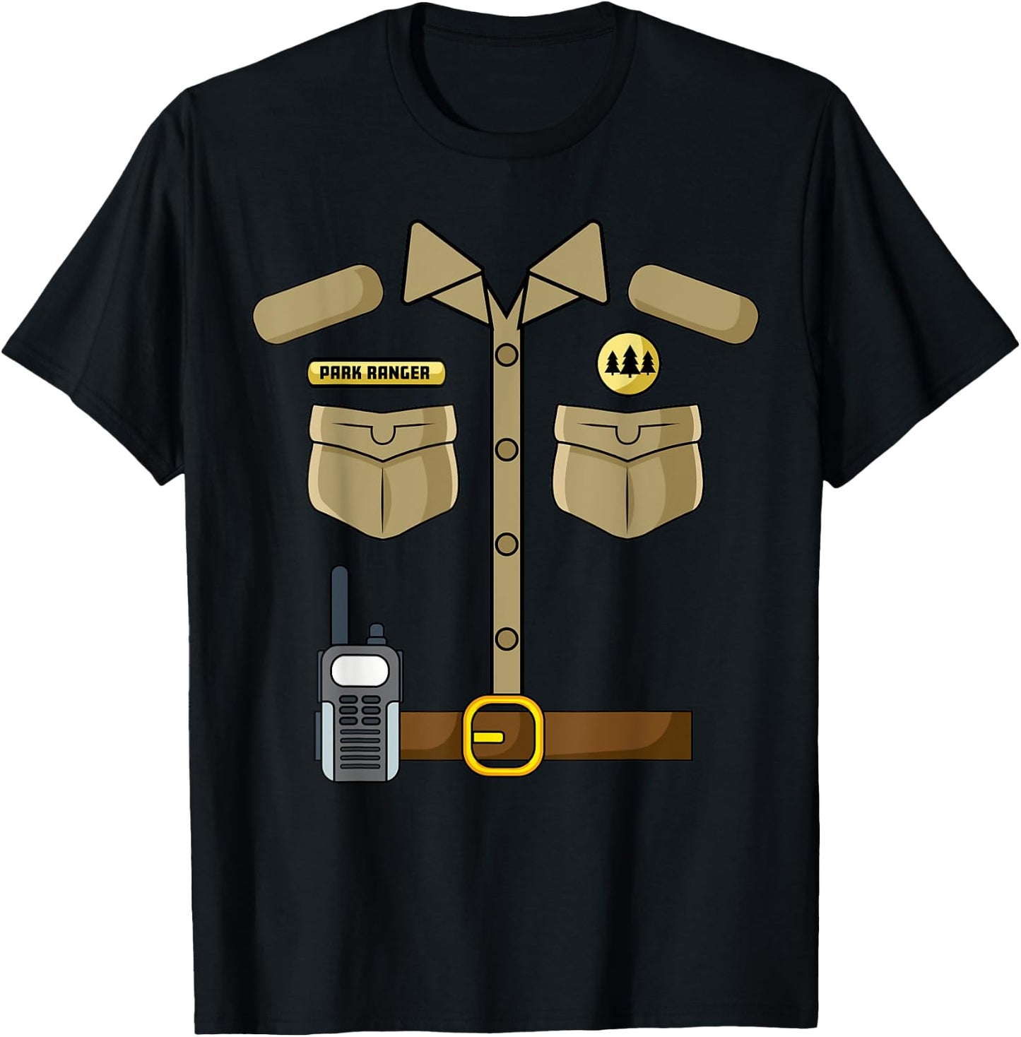 Forest Ranger Park Warden Funny DIY Lazy Halloween Costume T-Shirt - T-Shirt | Black