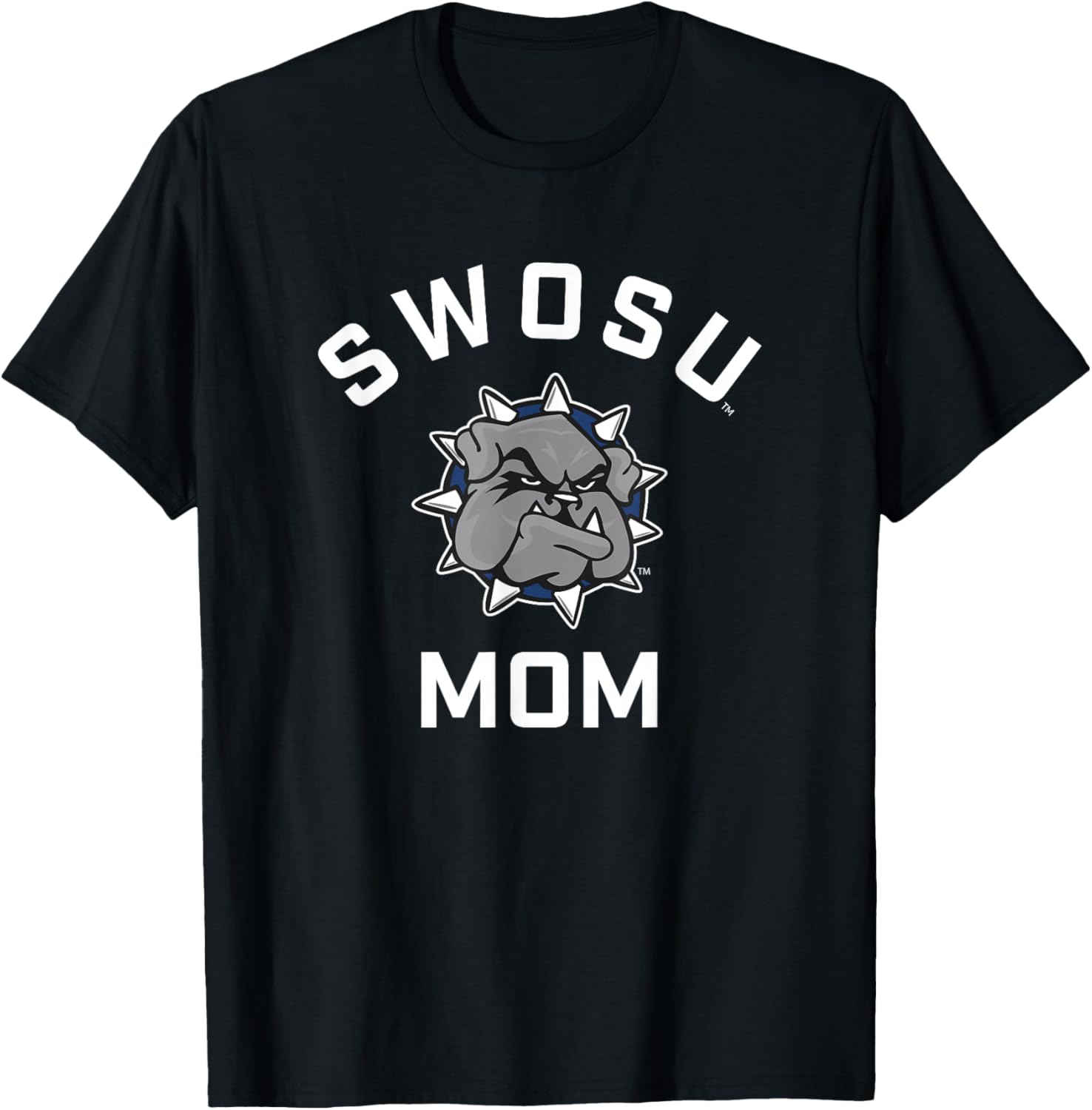 Southwestern Oklahoma State Bulldogs Arched Mom T-Shirt - T-Shirt | Black