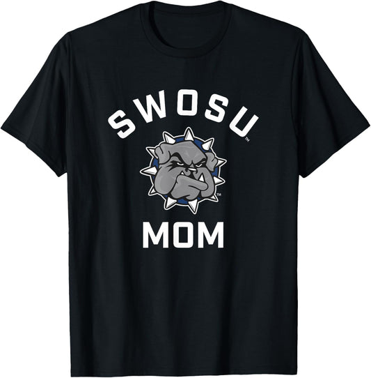 Southwestern Oklahoma State Bulldogs Arched Mom T-Shirt - T-Shirt | Black