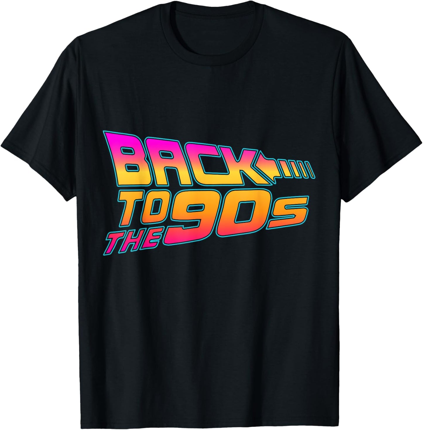 Back to The 90s Costume Retro Fancy Dress Halloween Party T-Shirt - T-Shirt | Black