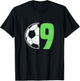 Kids Nine 9 Year Old 9th Birthday Present Soccer Ball 9 Yr Old T-Shirt - T-Shirt | Black