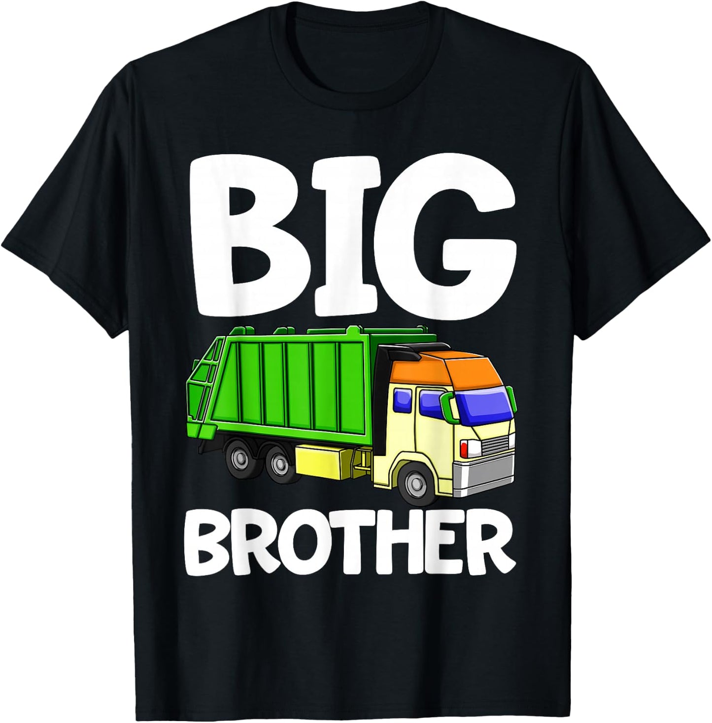 Garbage Truck Big Brother Party Shirt Kids Gift Funny T-Shirt - T-Shirt | Black
