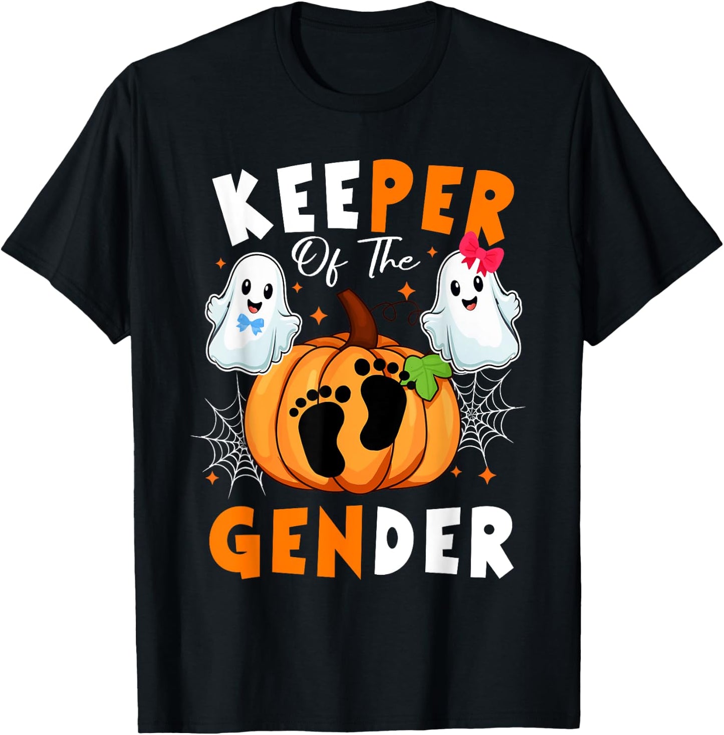 Keeper of the Gender Reveal Baby Halloween Thanksgiving T-Shirt - T-Shirt | Black