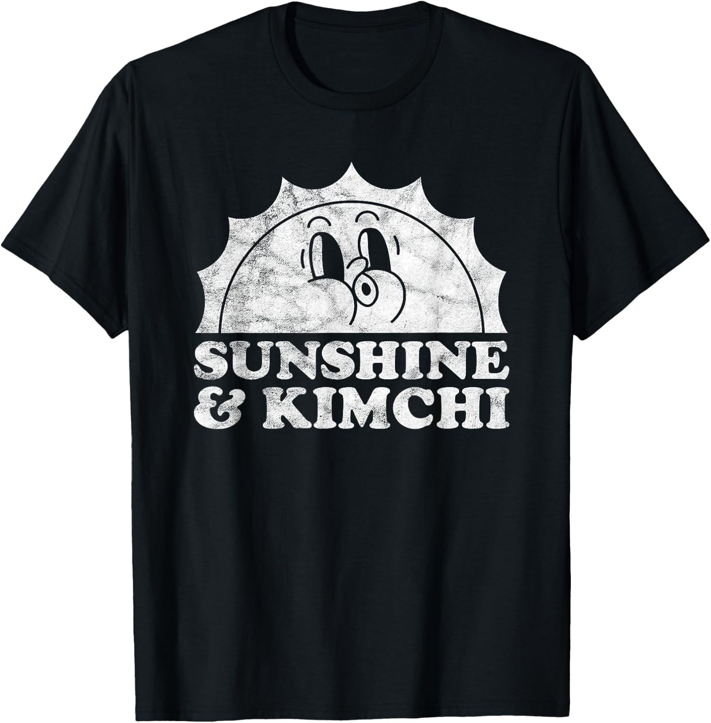 Sunshine and Kimchi Retro Vintage Sun T-Shirt - T-Shirt | Black