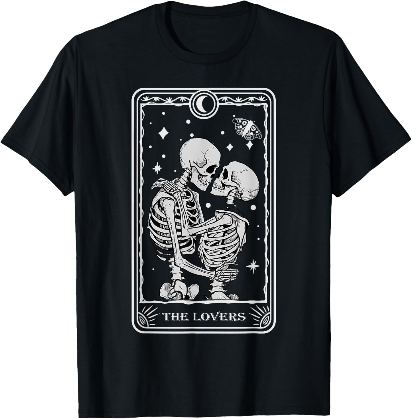 The Lovers Vintage Tarot Card Astrology Goth Halloween Women T-Shirt - T-Shirt | Black