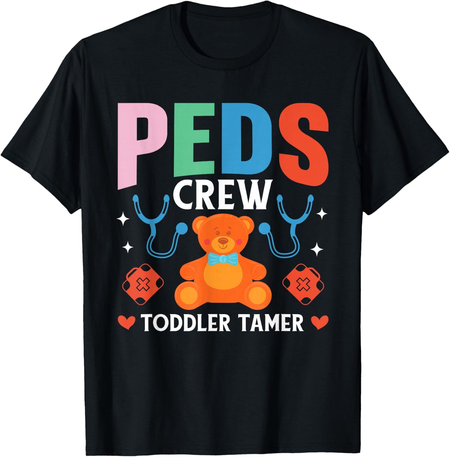 Peds Crew Pediatric Nurse Squad Peds Nurse Pediatric Nursing T-Shirt - T-Shirt | Black