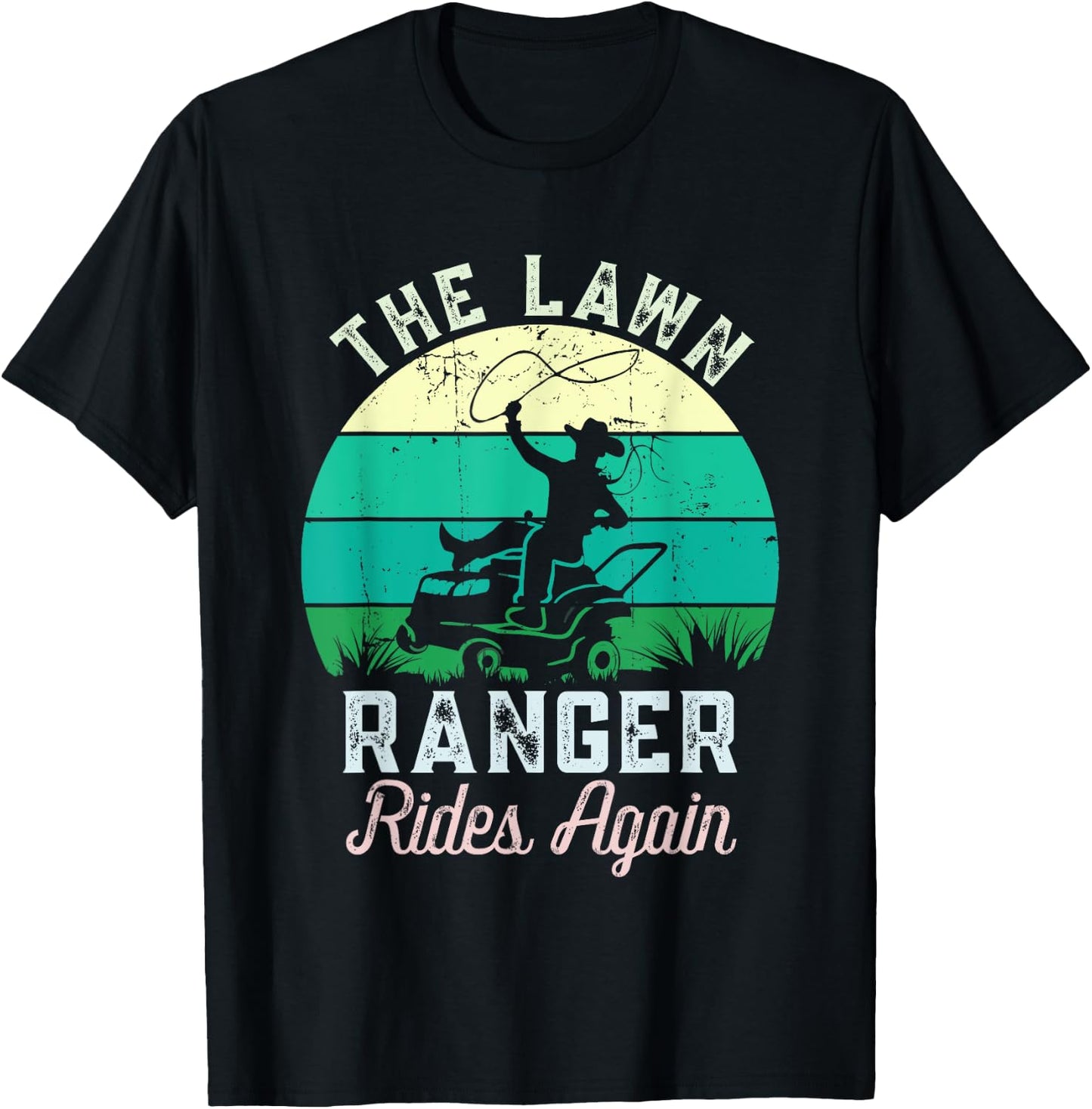 Lawn Life Styles Creations -Adults, Kids Funny Lawn Caretaker Lawnmower T-Shirt - T-Shirt | Black