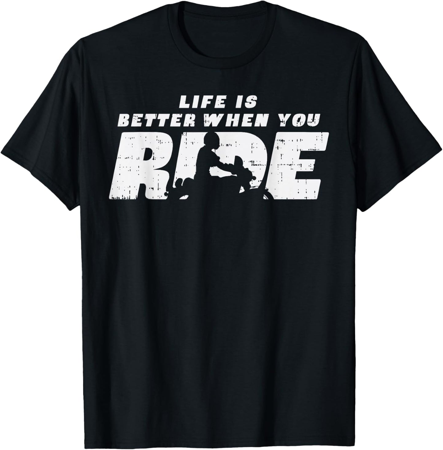 Biker Life Is Better When You Ride Motorcycle Women Men Kids T-Shirt - T-Shirt | Black
