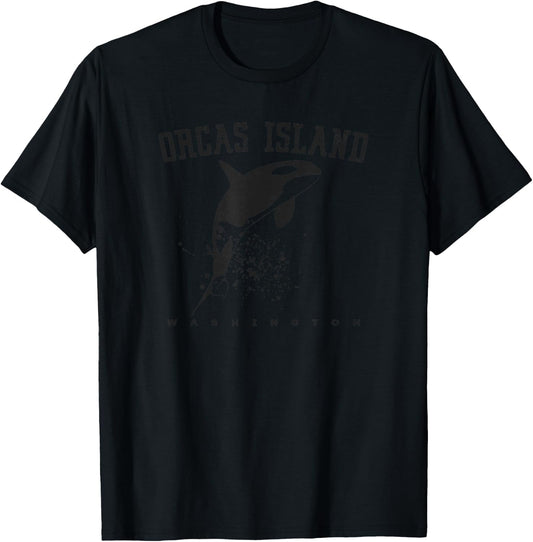 ORCAS ISLAND WASHINGTON Killer Whale Lover Souvenir Graphic T-Shirt - T-Shirt | Black