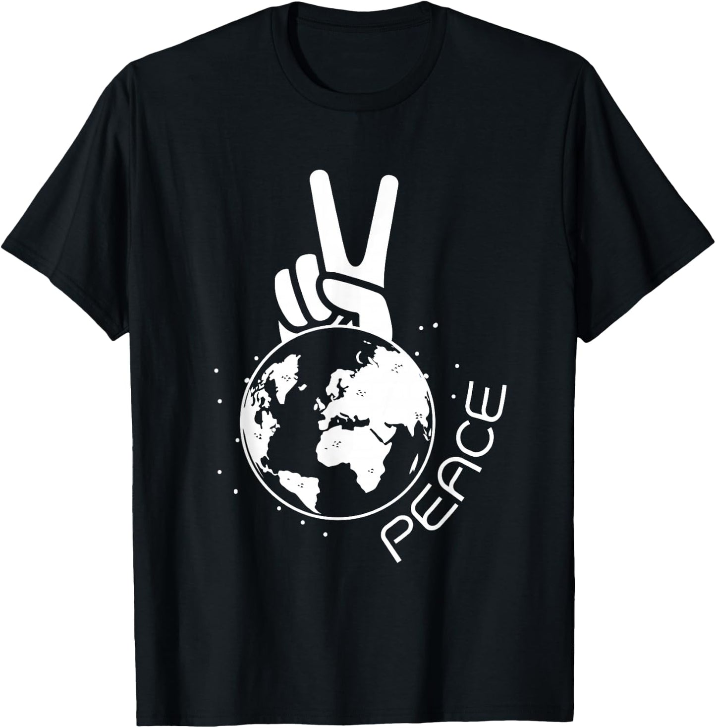 World Peace Earth Day Save Seas Environmental Peace Sign T-Shirt - T-Shirt | Black