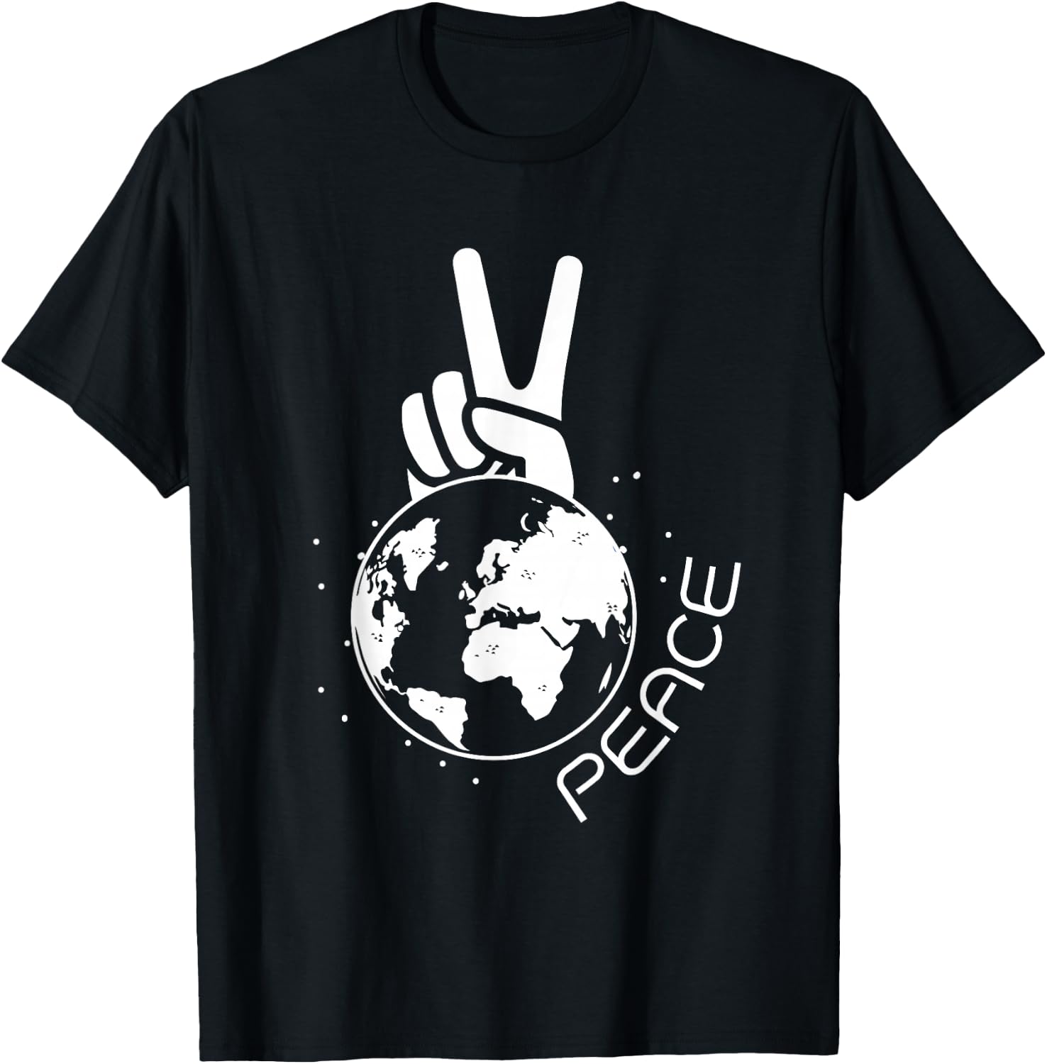 World Peace Earth Day Save Seas Environmental Peace Sign T-Shirt - T-Shirt | Black