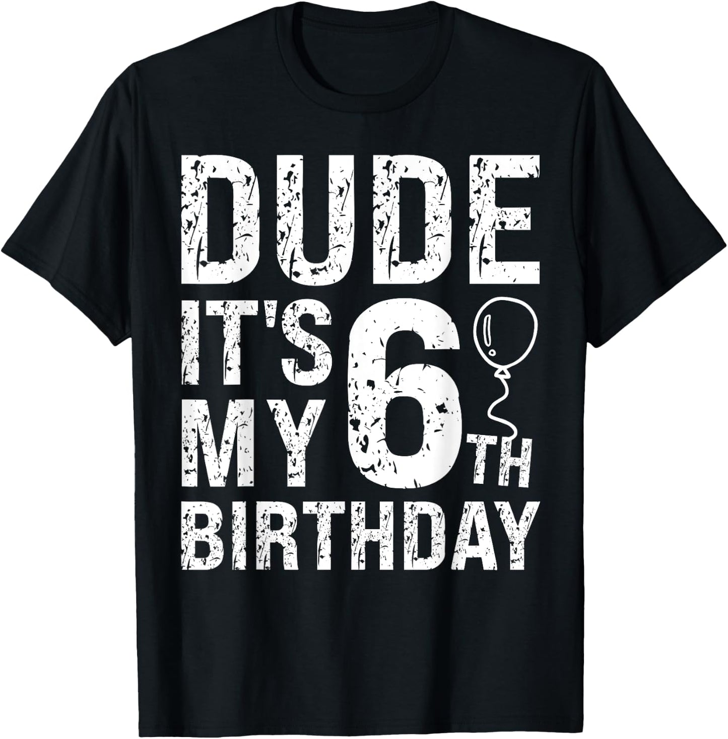 Dude It's My 6th Birthday OMG 6 Year Old Prince Happy Crown T-Shirt - T-Shirt | Black