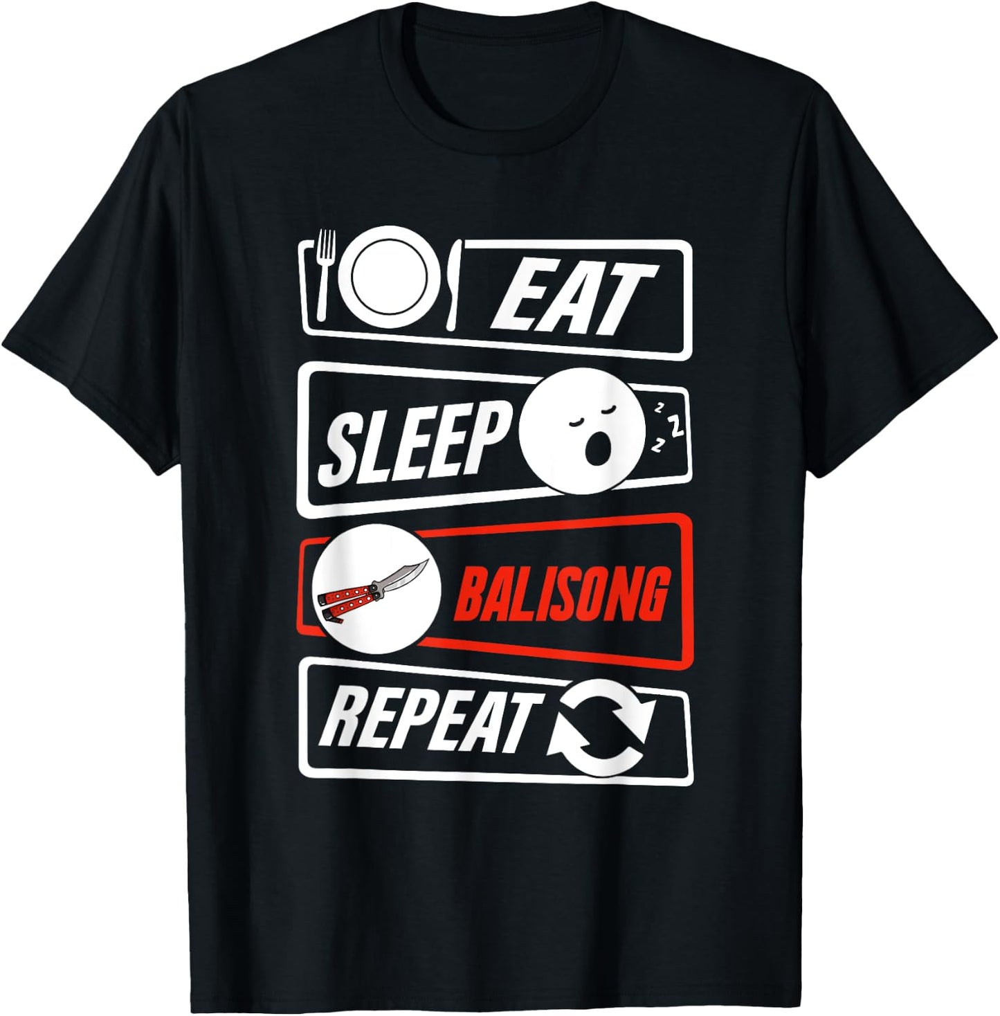 Balisong Knife Batangas Butterfly Folding Pocketknife T-Shirt - T-Shirt | Black