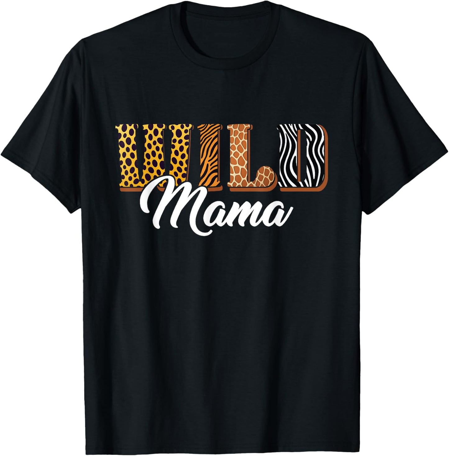 Wild Mama Zoo Safari Jungle Animal Birthday Matching Family T-Shirt - T-Shirt | Black