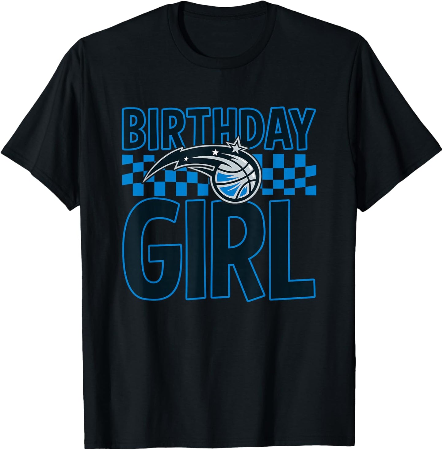 NBA Orlando Magic Birthday Girl Checkered Logo T-Shirt - T-Shirt | Black