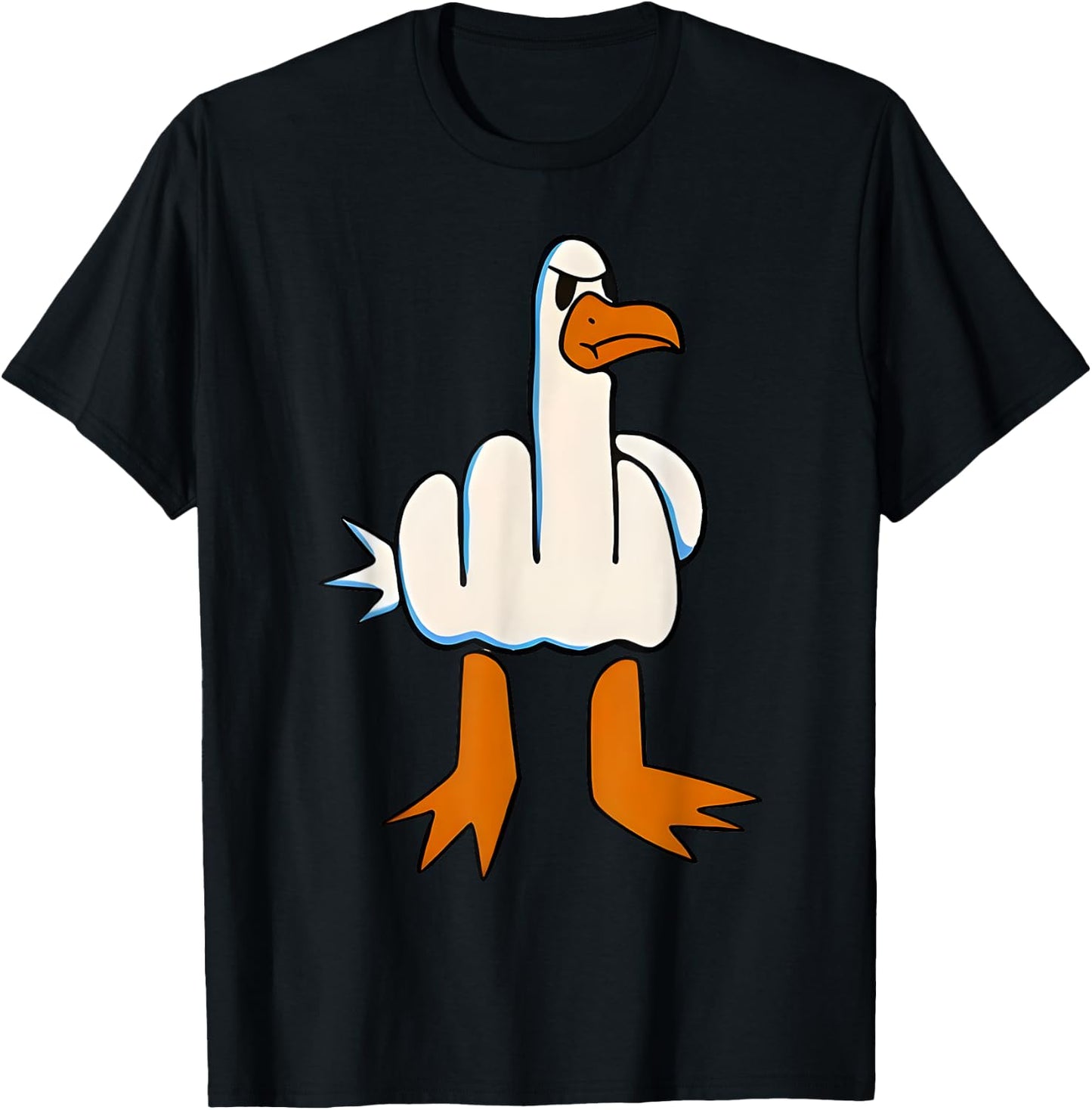 I Don't Give A Duck Middle Finger Funny Offensive Rude Duck T-Shirt - T-Shirt | Black