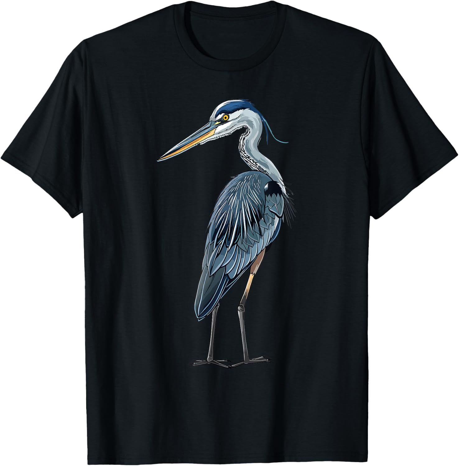 Blue Heron Bird Birding T-Shirt - T-Shirt | Black