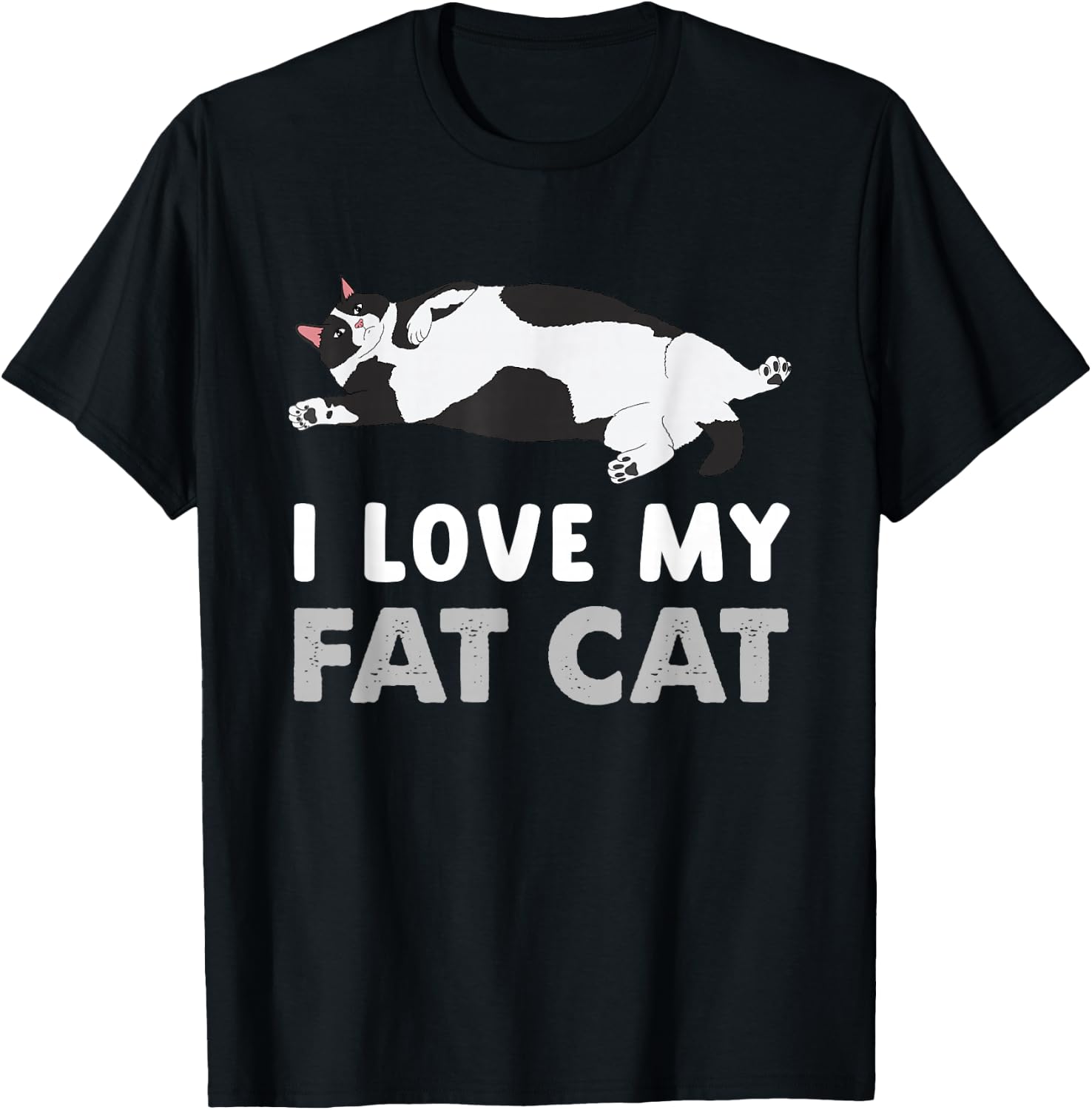 Funny Fat Cat I Love My Fat Cat T-Shirt - T-Shirt | Black