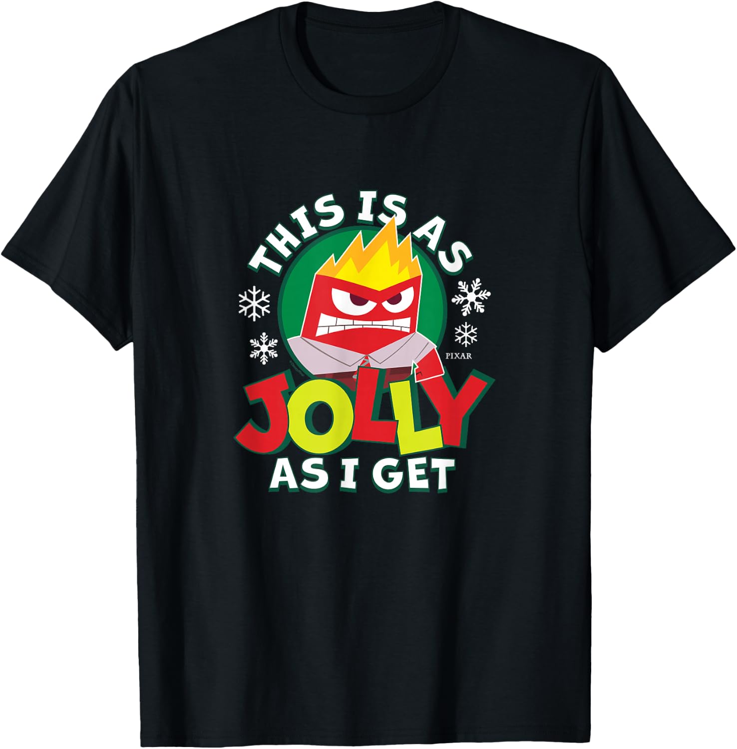 Inside Out 2 - Anger Christmas This is As Jolly As I Get T-Shirt - T-Shirt | Black