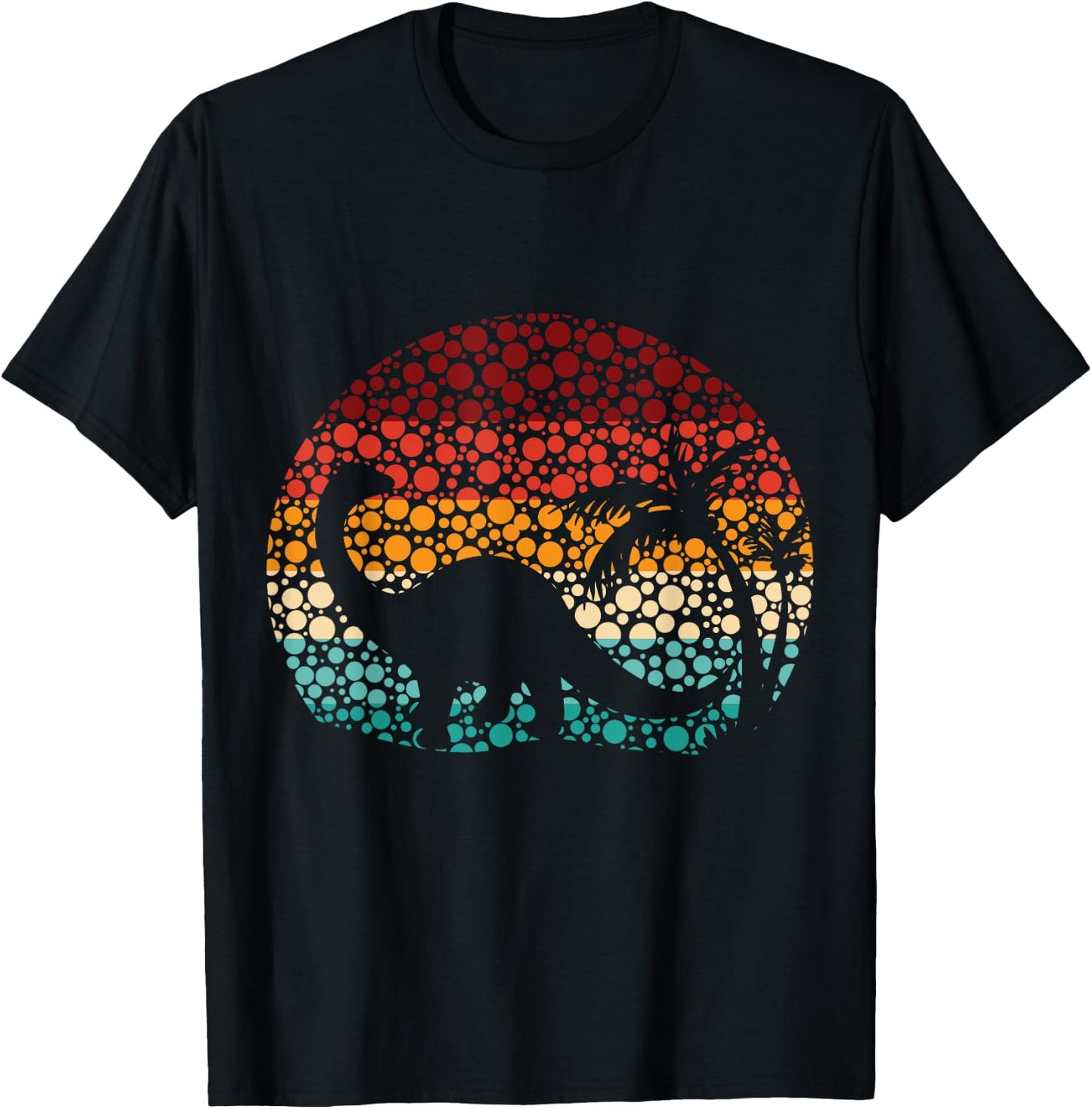 Polka Dot Brontosaurus, Retro Vintage Dinosaur Boys T-Shirt - T-Shirt | Black