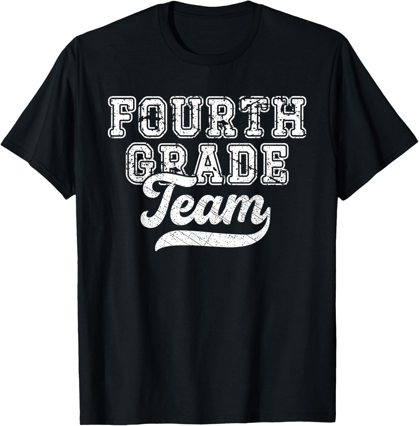 Teacher Fourth Grade Retro Back To School Team 4th Grade T-Shirt - T-Shirt | Black